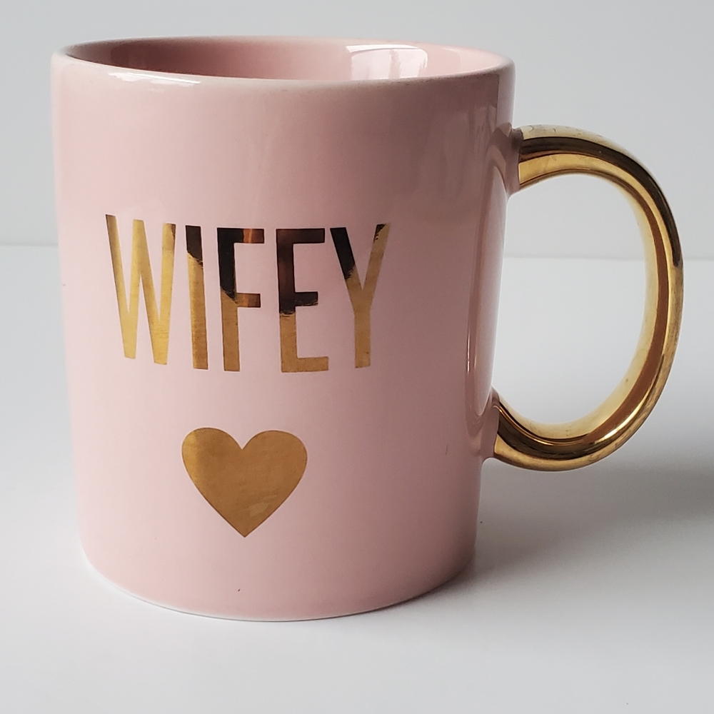 Indigo Wifey Mug Pink And Gold